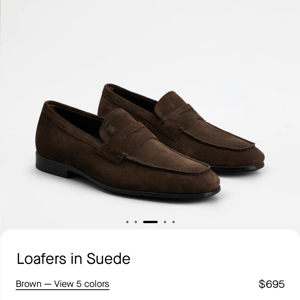 Brown 100% Genuine Suede Loafers